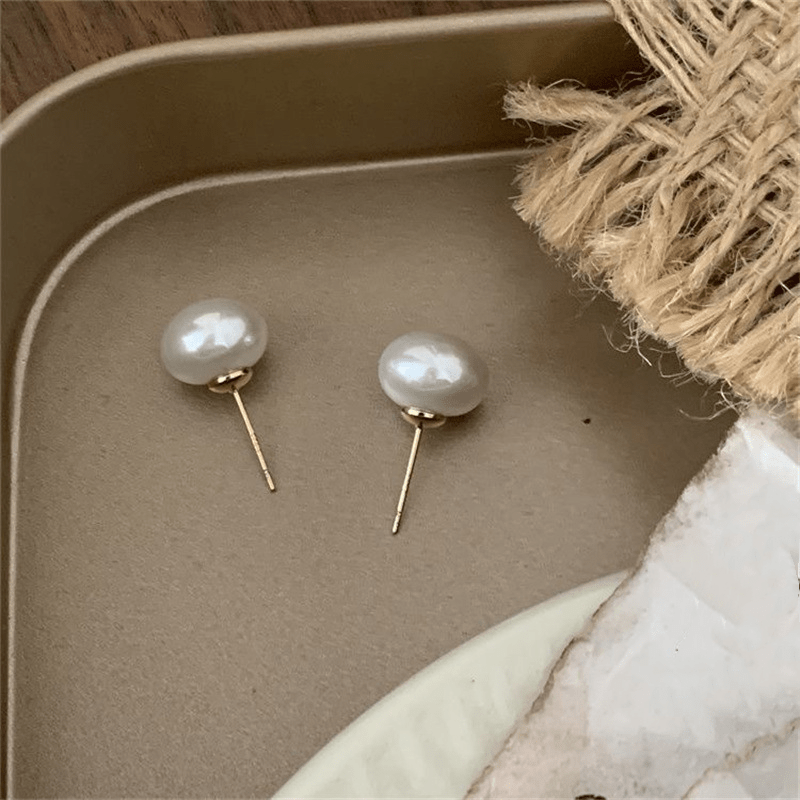 French Autumn Winter Pearl Earrings Retro Style Ear Jewelry Gift