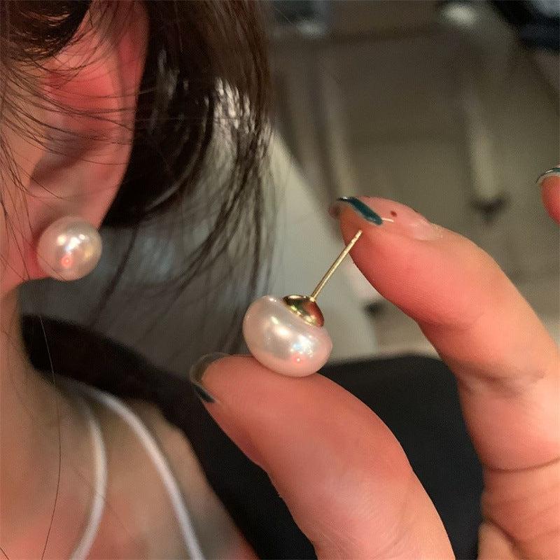 French Autumn Winter Pearl Earrings Retro Style Ear Jewelry Gift