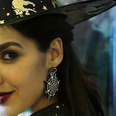 Halloween Spider Web Rice Bead Earrings