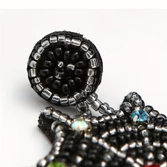 Halloween Spider Web Rice Bead Earrings