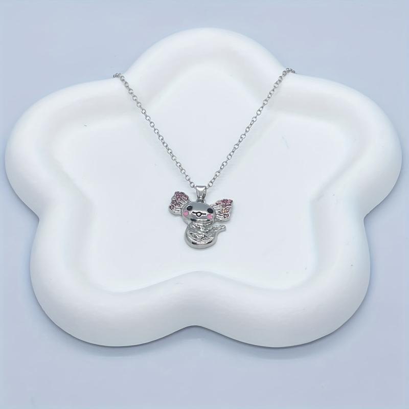 Cute Axolotl Pendant Necklace for Women, Animal Jewelry, Birthday Gift