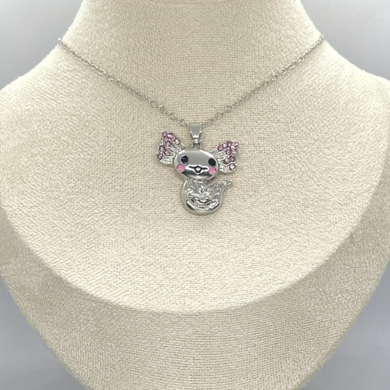 Cute Axolotl Pendant Necklace for Women, Animal Jewelry, Birthday Gift