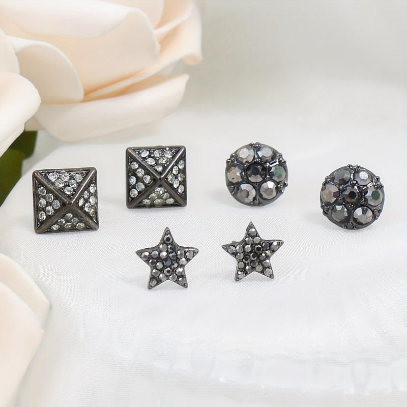 Water Drop Gemstone Rhinestone Earrings Set For Women