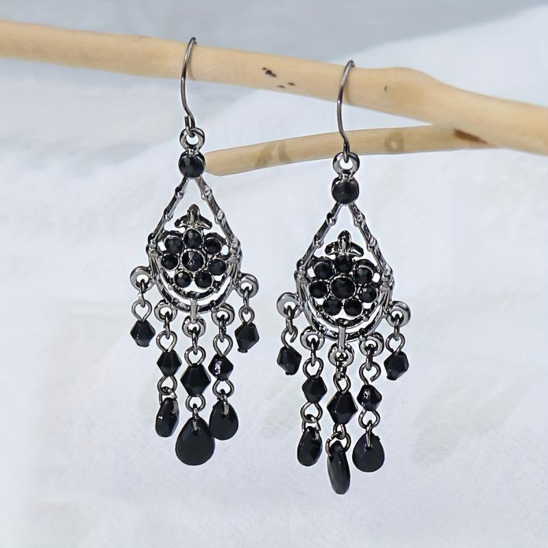 Water Drop Gemstone Rhinestone Earrings Set For Women