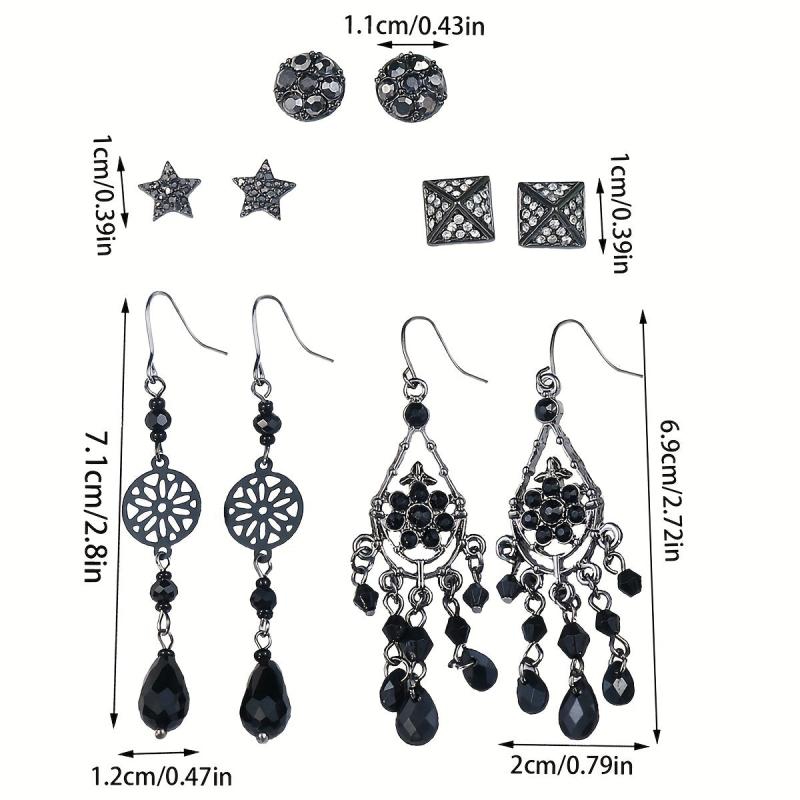 Water Drop Gemstone Rhinestone Earrings Set For Women