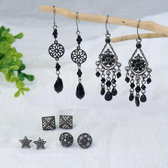Water Drop Gemstone Rhinestone Earrings Set For Women