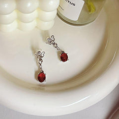Retro Niche Sense Angel Tassel Red Earrings