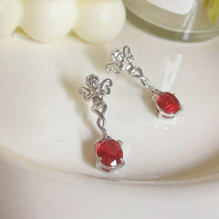 Retro Niche Sense Angel Tassel Red Earrings