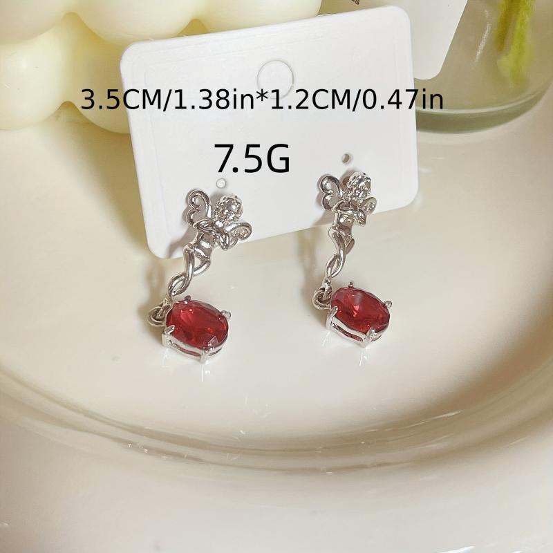 Retro Niche Sense Angel Tassel Red Earrings