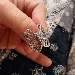 Vintage Carved Butterfly Ring Women Party Ring Jewelry
