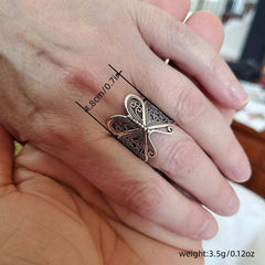 Vintage Carved Butterfly Ring Women Party Ring Jewelry