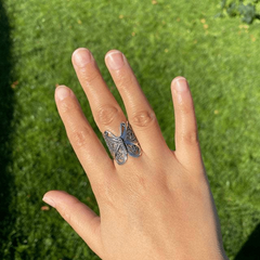Vintage Carved Butterfly Ring Women Party Ring Jewelry