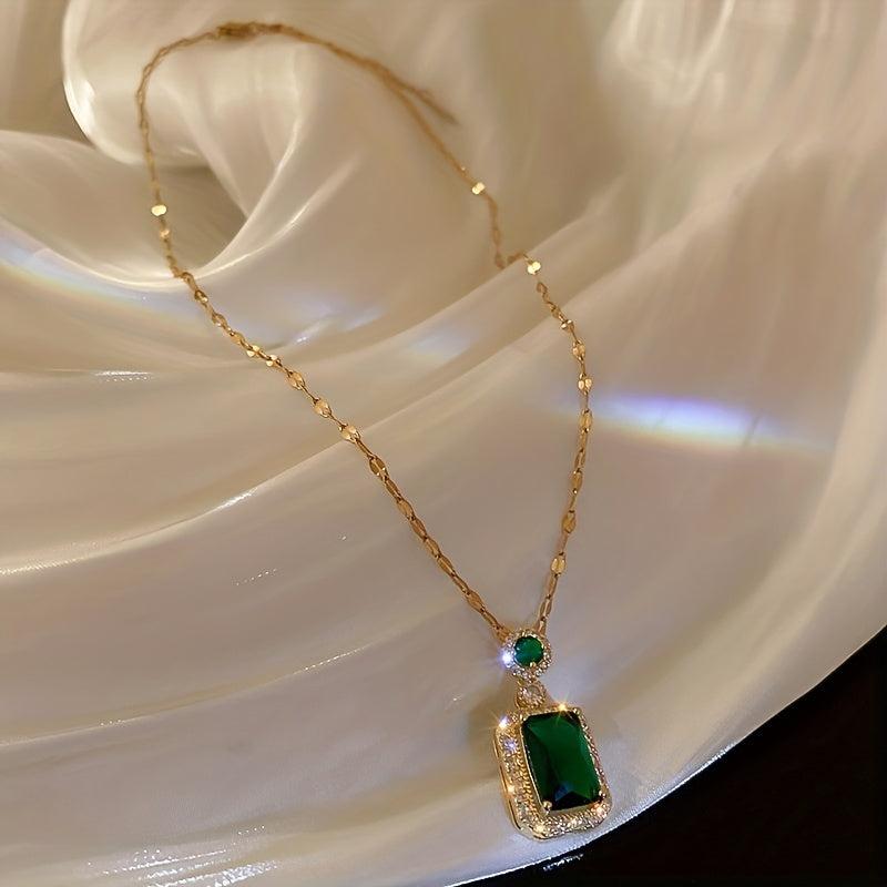 Emerald Clavicle Chain Wedding Dinner Accessories Jewelry
