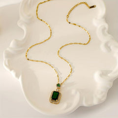 Emerald Clavicle Chain Wedding Dinner Accessories Jewelry