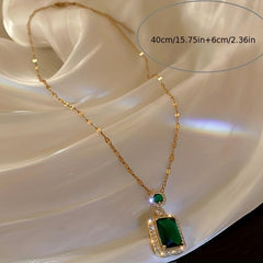 Emerald Clavicle Chain Wedding Dinner Accessories Jewelry