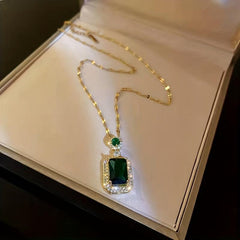 Emerald Clavicle Chain Wedding Dinner Accessories Jewelry