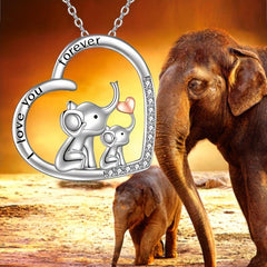 Heart Shaped Elephant Necklace Romantic Confession Gift