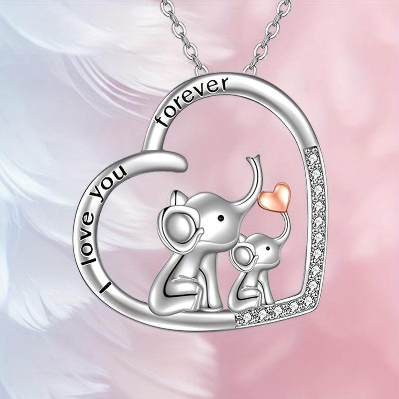 Heart Shaped Elephant Necklace Romantic Confession Gift