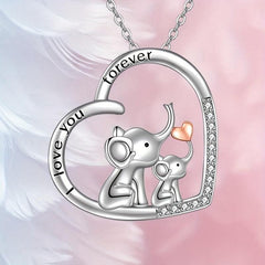Heart Shaped Elephant Necklace Romantic Confession Gift
