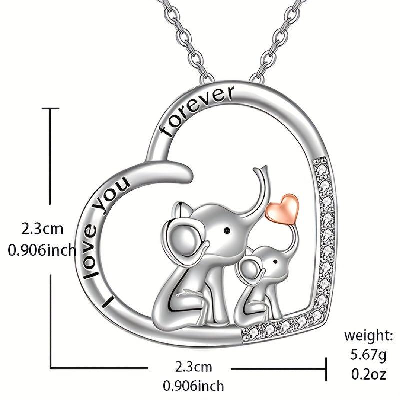Heart Shaped Elephant Necklace Romantic Confession Gift