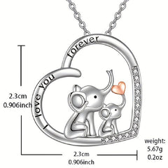 Heart Shaped Elephant Necklace Romantic Confession Gift