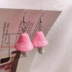 Resin 3D Mushroom Earrings for Women