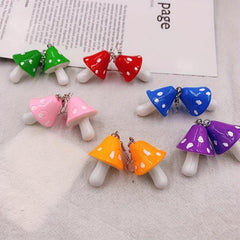 Resin 3D Mushroom Earrings for Women