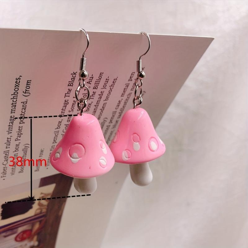 Resin 3D Mushroom Earrings for Women