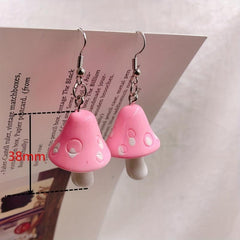 Resin 3D Mushroom Earrings for Women