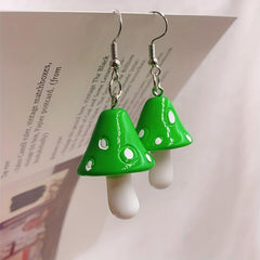 Resin 3D Mushroom Earrings for Women