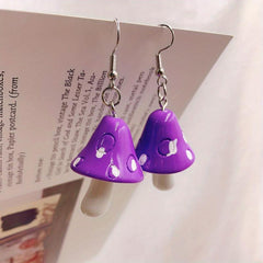 Resin 3D Mushroom Earrings for Women