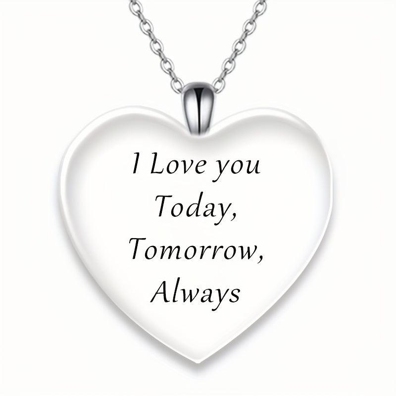 Love Puppy Print Pendant Necklace For Kids Daughters Anniversary Christmas Gift