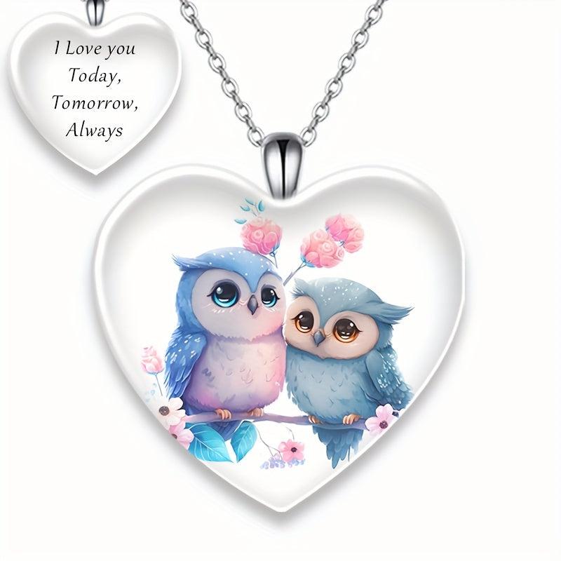 Crystal Owl Pendant Necklace Birthday Gift