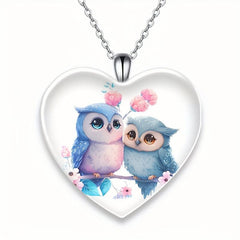 Crystal Owl Pendant Necklace Birthday Gift