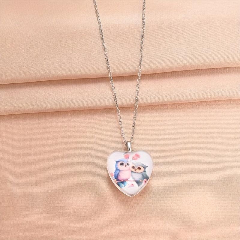 Crystal Owl Pendant Necklace Birthday Gift