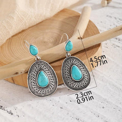 Irregular Pattern Road Turquoise Vintage Earrings