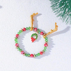 Christmas Gift Bracelet Candy Beaded Stretch Bracelet Santa Claus Elk