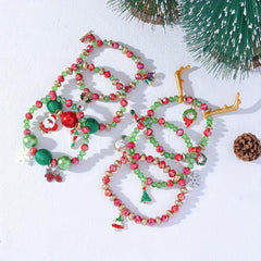Christmas Gift Bracelet Candy Beaded Stretch Bracelet Santa Claus Elk