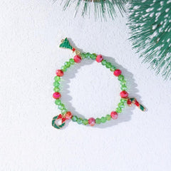 Christmas Gift Bracelet Candy Beaded Stretch Bracelet Santa Claus Elk