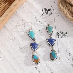 Irregular Pattern Turquoise Vintage Boho Earrings