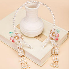 Pearl Hair Hoop Female Fairy Retro Tassel Step Shake Headwear