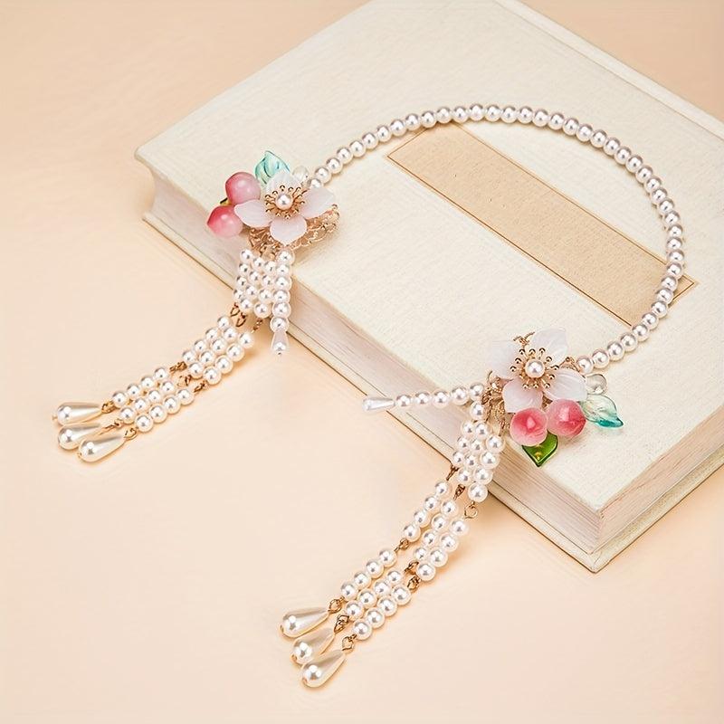Pearl Hair Hoop Female Fairy Retro Tassel Step Shake Headwear