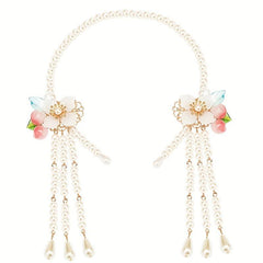 Pearl Hair Hoop Female Fairy Retro Tassel Step Shake Headwear