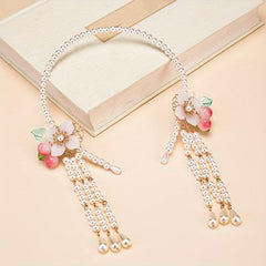 Pearl Hair Hoop Female Fairy Retro Tassel Step Shake Headwear
