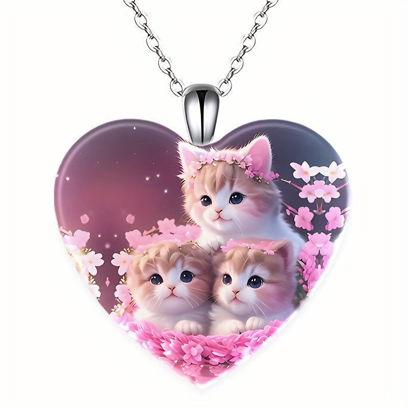 4pcs Heart Necklace Set Pendant Banquet Jewelry Gift