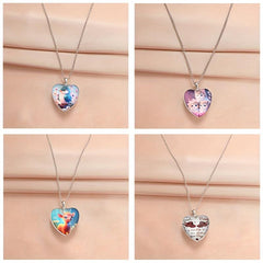 4pcs Heart Necklace Set Pendant Banquet Jewelry Gift