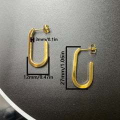 Curved Stud Earrings Women's Cold Style Silvery Pin Earrings