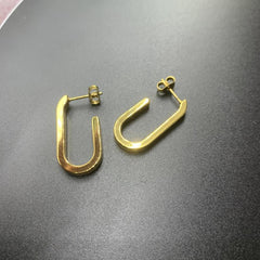 Curved Stud Earrings Women's Cold Style Silvery Pin Earrings