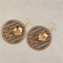 Retro Flower Earrings Hollow Design Party Jewelry Gift