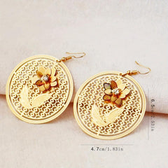 Retro Flower Earrings Hollow Design Party Jewelry Gift